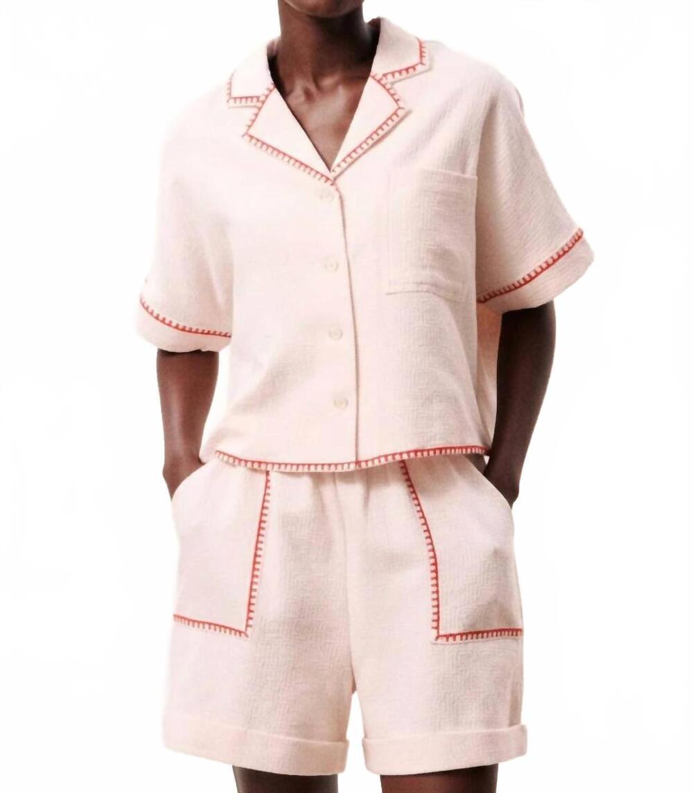 NEW FRNCH isalya short sleeve shirt in pink